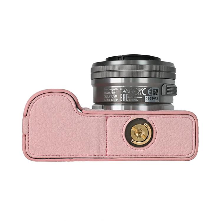 For Sony ZV-E10 Litchi Texture PU Leather Camera Half Case Base