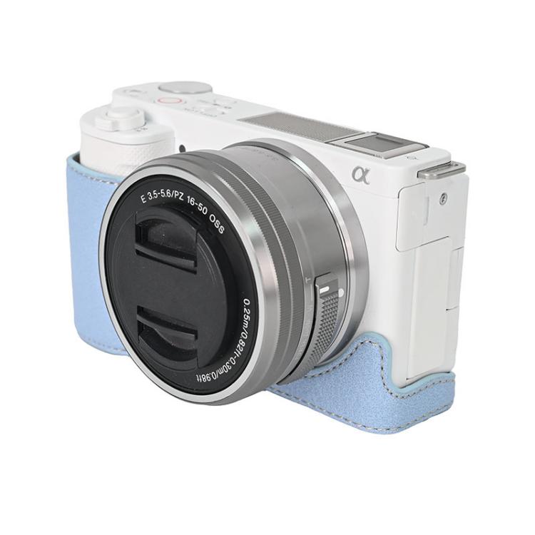 For Sony ZV-E10 Litchi Texture PU Leather Camera Half Case Base