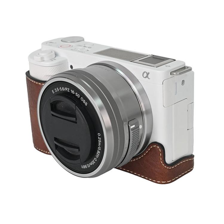 For Sony ZV-E10 Litchi Texture PU Leather Camera Half Case Base