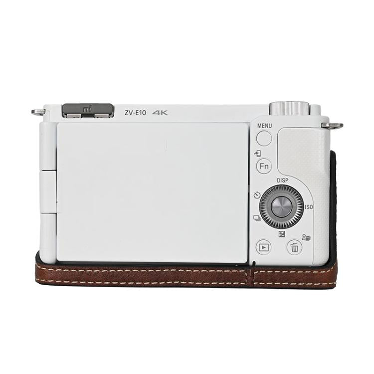 For Sony ZV-E10 Litchi Texture PU Leather Camera Half Case Base