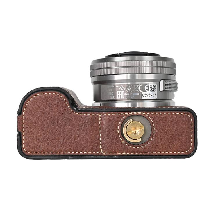 For Sony ZV-E10 Litchi Texture PU Leather Camera Half Case Base