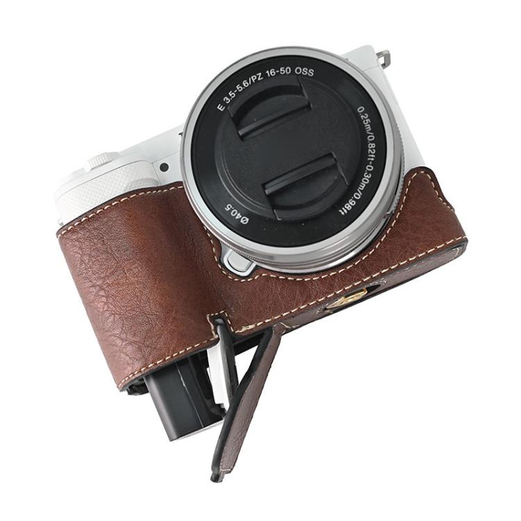 For Sony ZV-E10 Litchi Texture PU Leather Camera Half Case Base