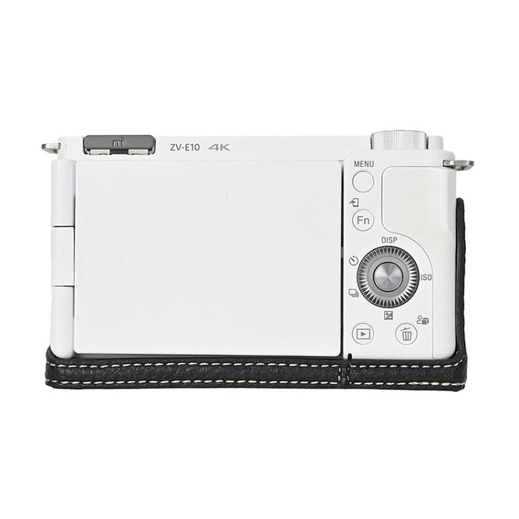 For Sony ZV-E10 Litchi Texture PU Leather Camera Half Case Base