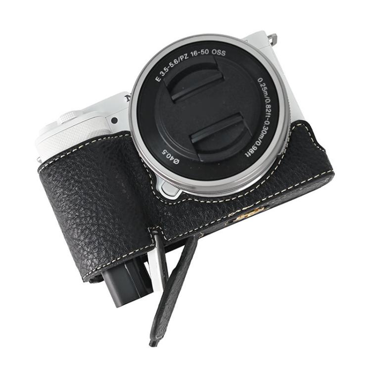 For Sony ZV-E10 Litchi Texture PU Leather Camera Half Case Base