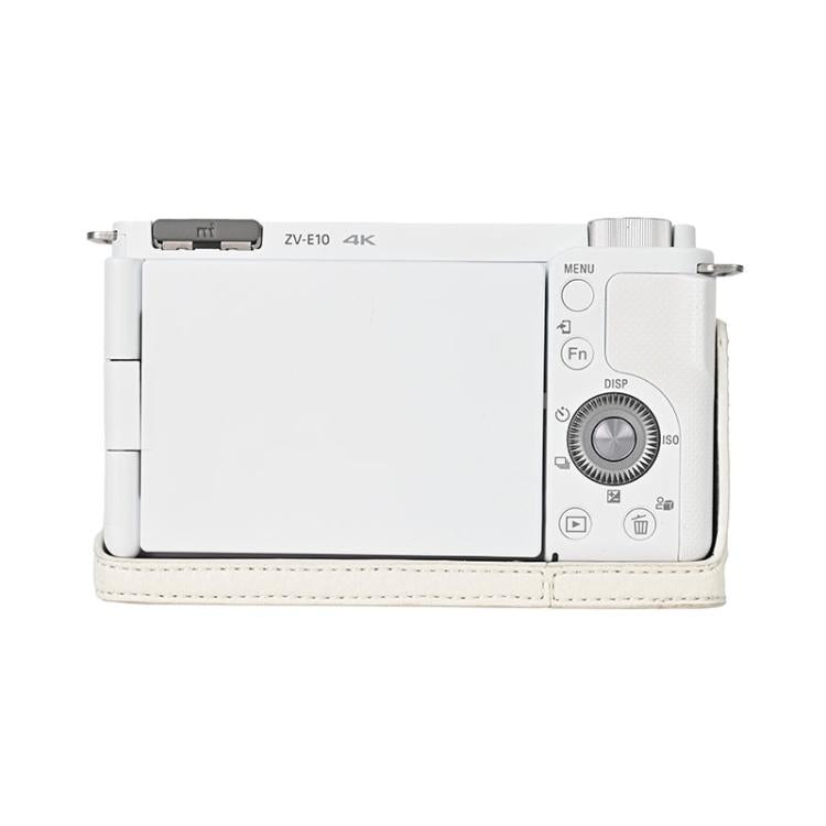 For Sony ZV-E10 Litchi Texture PU Leather Camera Half Case Base