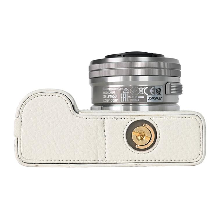 For Sony ZV-E10 Litchi Texture PU Leather Camera Half Case Base