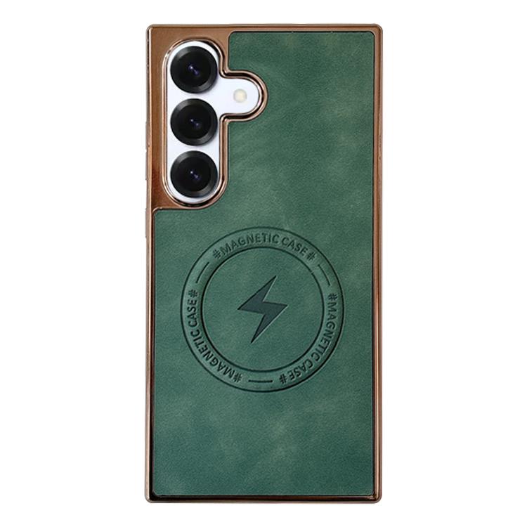 For Samsung Galaxy S25 5G Electroplated PC Sheepskin Invisible Magnetic MagSafe Phone Case