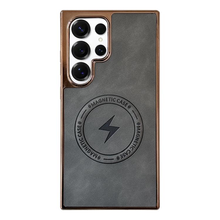For Samsung Galaxy S25 Ultra 5G Electroplated PC Sheepskin Invisible Magnetic MagSafe Phone Case