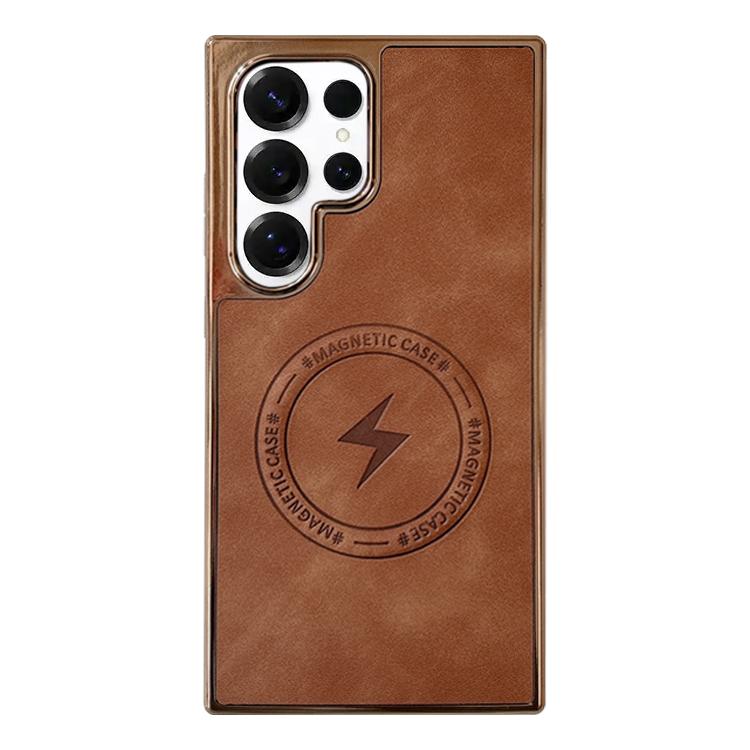 For Samsung Galaxy S25 Ultra 5G Electroplated PC Sheepskin Invisible Magnetic MagSafe Phone Case