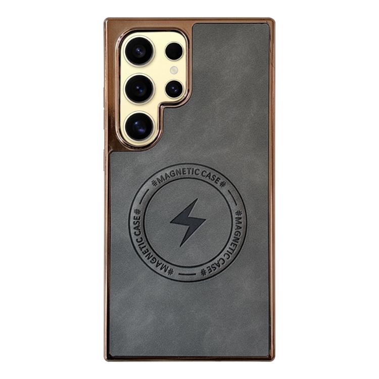 For Samsung Galaxy S24 Ultra 5G Electroplated PC Sheepskin Invisible Magnetic MagSafe Phone Case