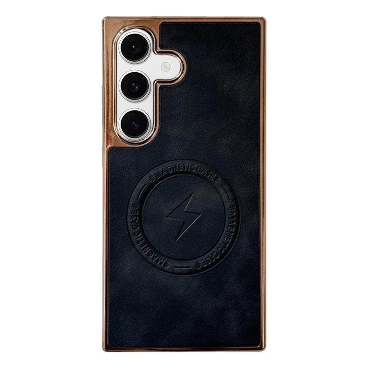 For Samsung Galaxy S24 FE 5G Electroplated PC Sheepskin Invisible Magnetic MagSafe Phone Case