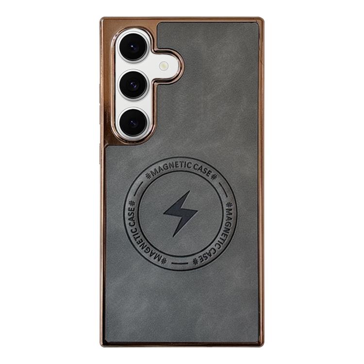 For Samsung Galaxy S24 FE 5G Electroplated PC Sheepskin Invisible Magnetic MagSafe Phone Case