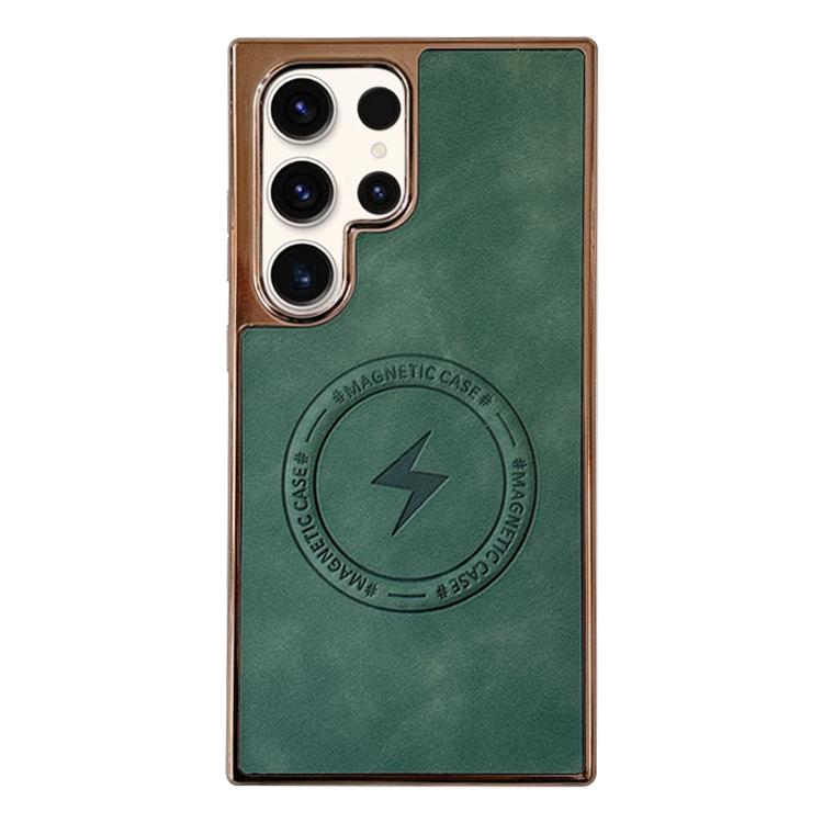 For Samsung Galaxy S23 Ultra 5G Electroplated PC Sheepskin Invisible Magnetic MagSafe Phone Case