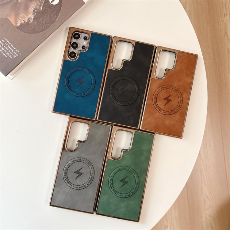 For Samsung Galaxy S24+ 5G Electroplated PC Sheepskin Invisible Magnetic MagSafe Phone Case