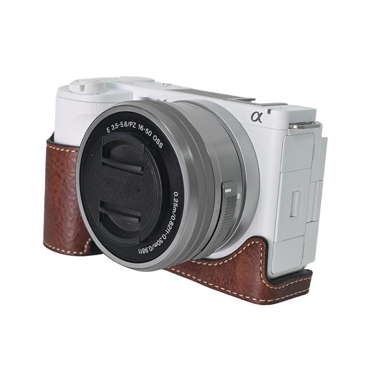 For Sony Alpha ZV-E10 II / ZV-E10M2 Litchi Texture PU Leather Camera Half Case Base