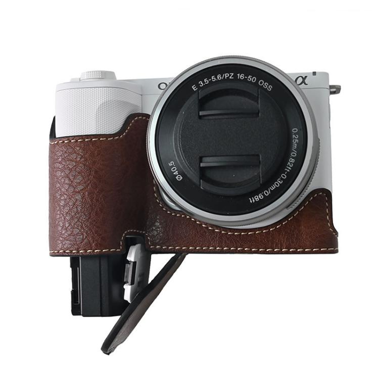 For Sony Alpha ZV-E10 II / ZV-E10M2 Litchi Texture PU Leather Camera Half Case Base
