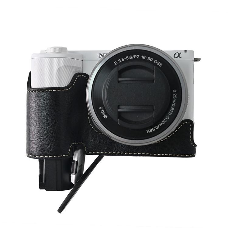 For Sony Alpha ZV-E10 II / ZV-E10M2 Litchi Texture PU Leather Camera Half Case Base