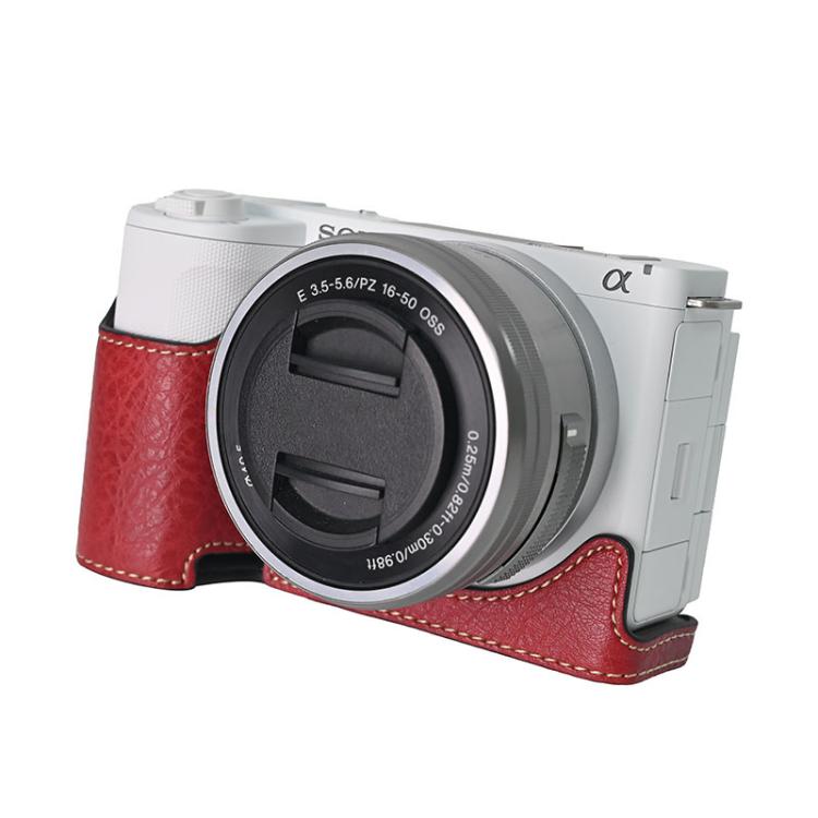For Sony Alpha ZV-E10 II / ZV-E10M2 Litchi Texture PU Leather Camera Half Case Base