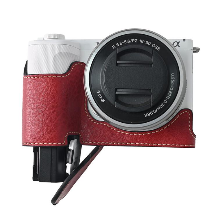 For Sony Alpha ZV-E10 II / ZV-E10M2 Litchi Texture PU Leather Camera Half Case Base