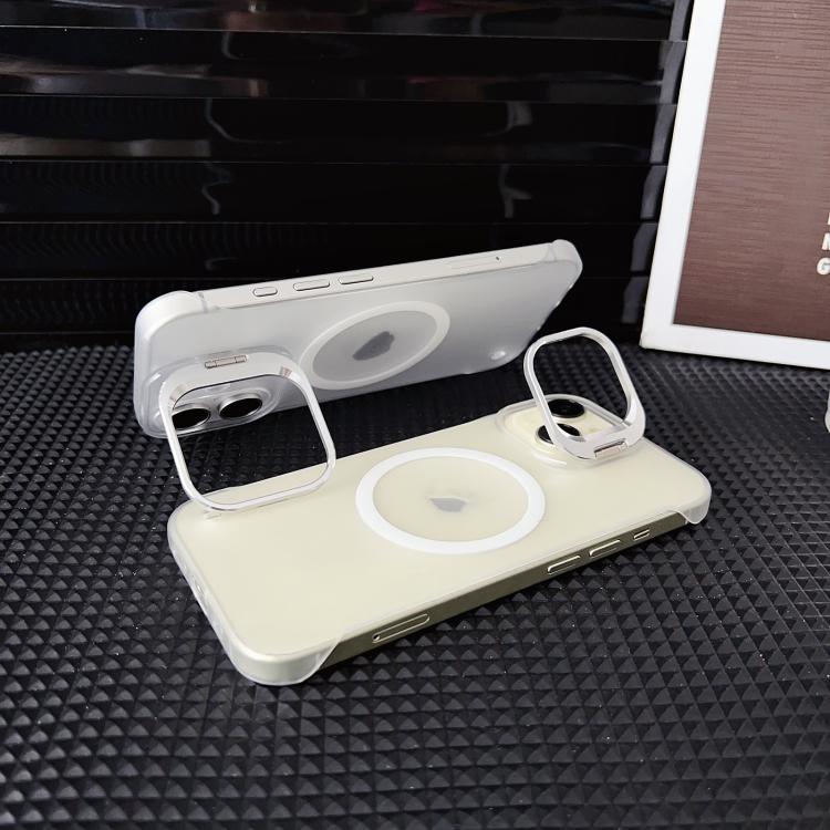 For iPhone 16 Pro Max Ultra-thin Transparent MagSafe Magnetic Frameless Lens Holder Phone Case