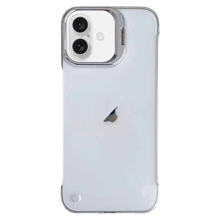 For iPhone 16 Ultra-thin Transparent Frameless Lens Holder Phone Case