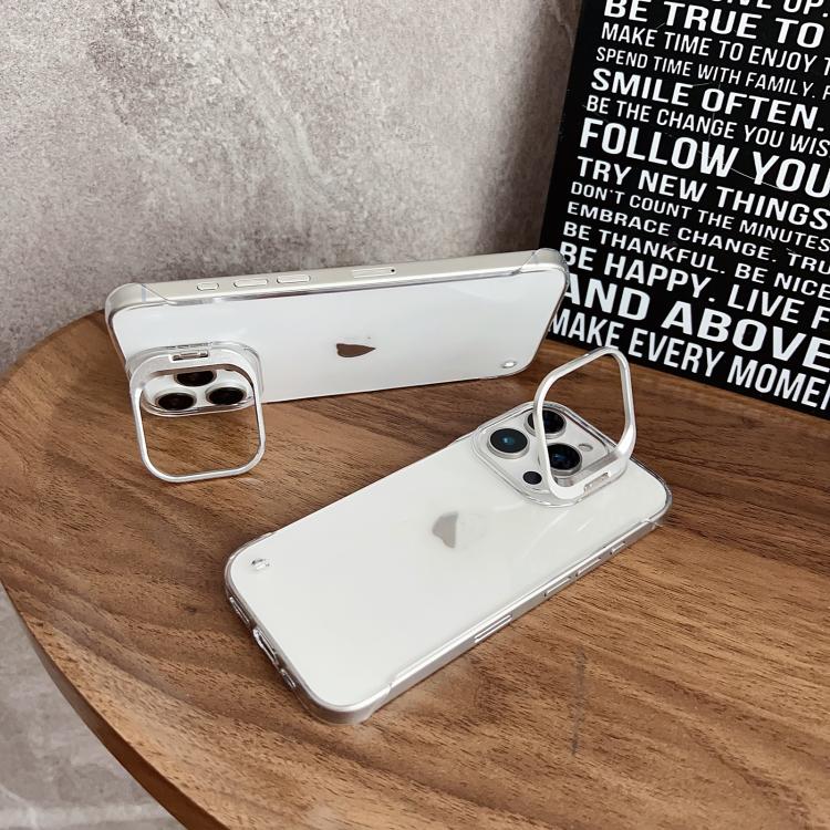 For iPhone 16 Ultra-thin Transparent Frameless Lens Holder Phone Case