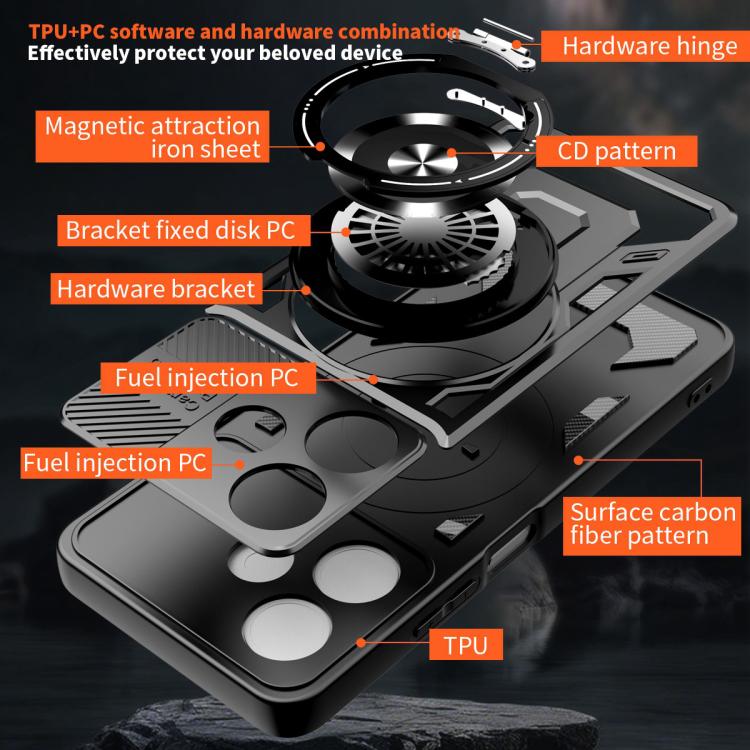 For OPPO A5 Pro Armor Rotating Holder MagSafe Phone Case