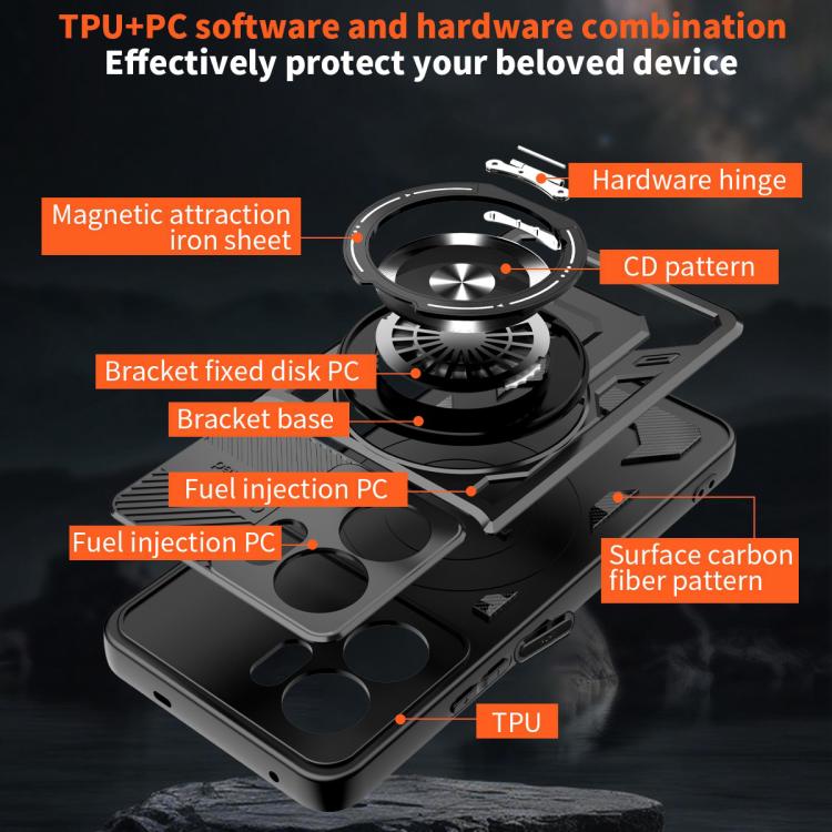 For OPPO Reno13 F 5G Armor Rotating Holder MagSafe Phone Case