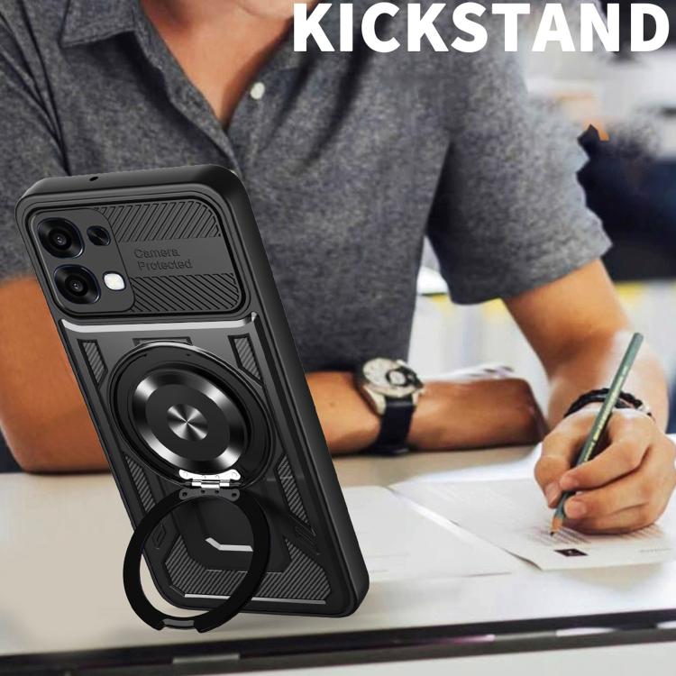 For OPPO A6 Pro Global Armor Rotating Holder MagSafe Phone Case