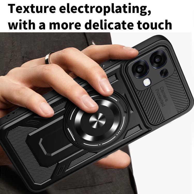 For OPPO A6 Pro Global Armor Rotating Holder MagSafe Phone Case