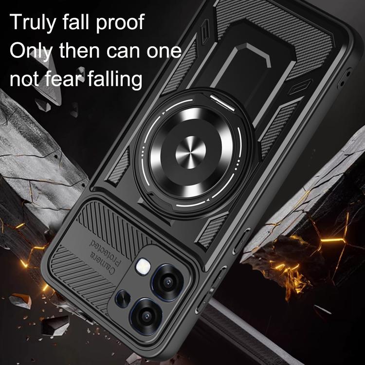 For OPPO A6 Pro Global Armor Rotating Holder MagSafe Phone Case