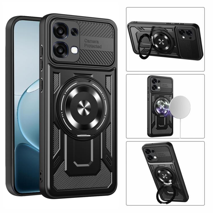 For OPPO A6 Pro Global Armor Rotating Holder MagSafe Phone Case