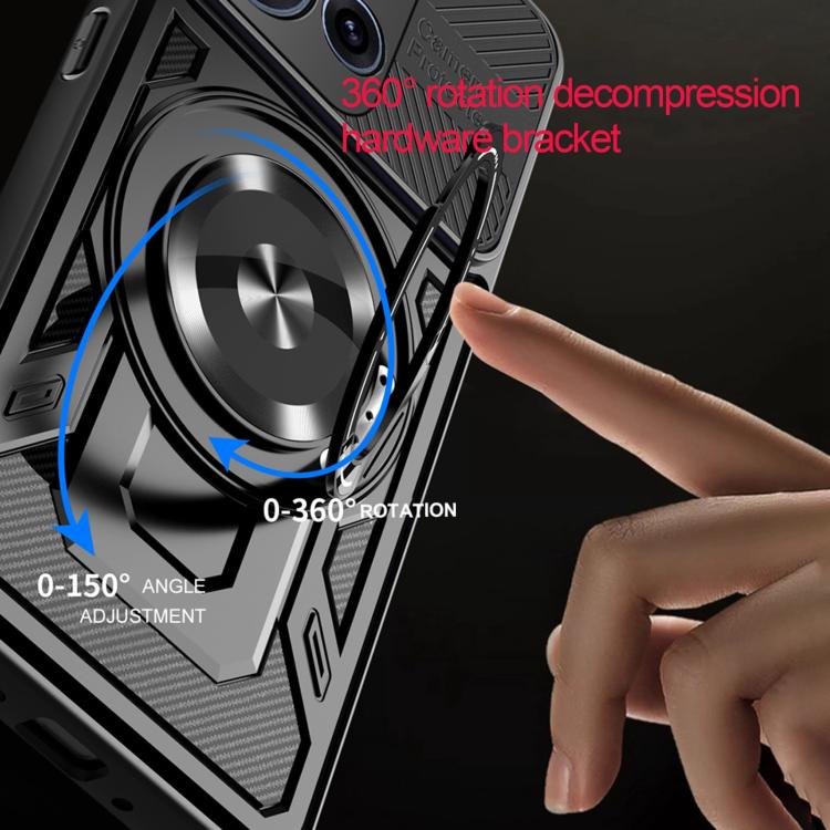 For OPPO Reno15 Pro Global 5G Armor Rotating Holder MagSafe Phone Case