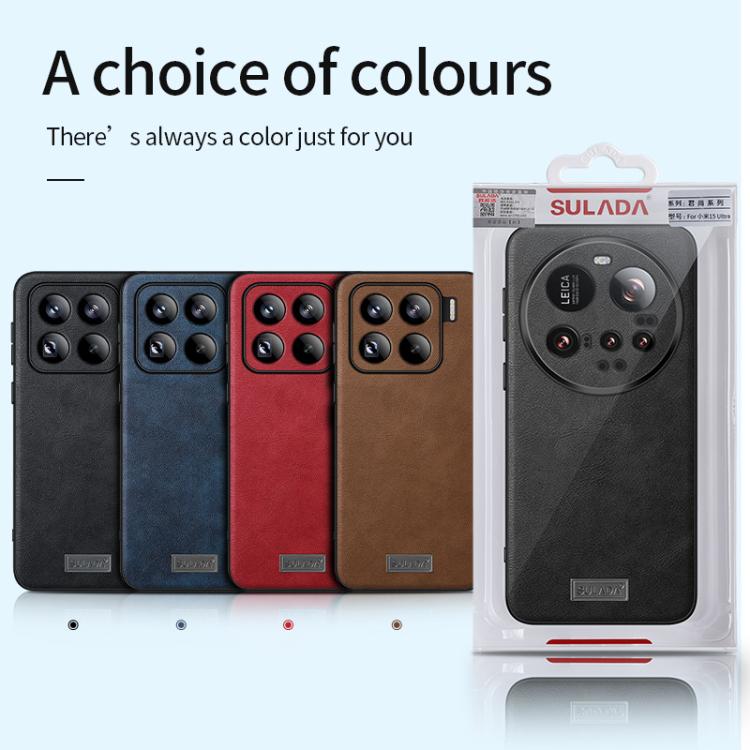 For Xiaomi 15 Ultra SULADA Shockproof TPU Hybrid Handmade Leather Phone Case