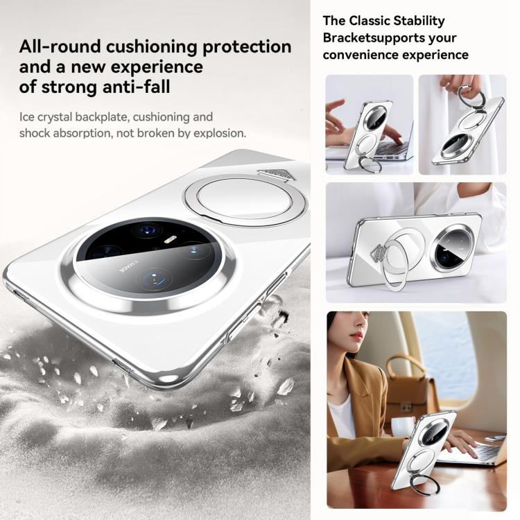 For Huawei Mate 70 SULADA Electroplated Transparent MagSafe Holder Phone Case