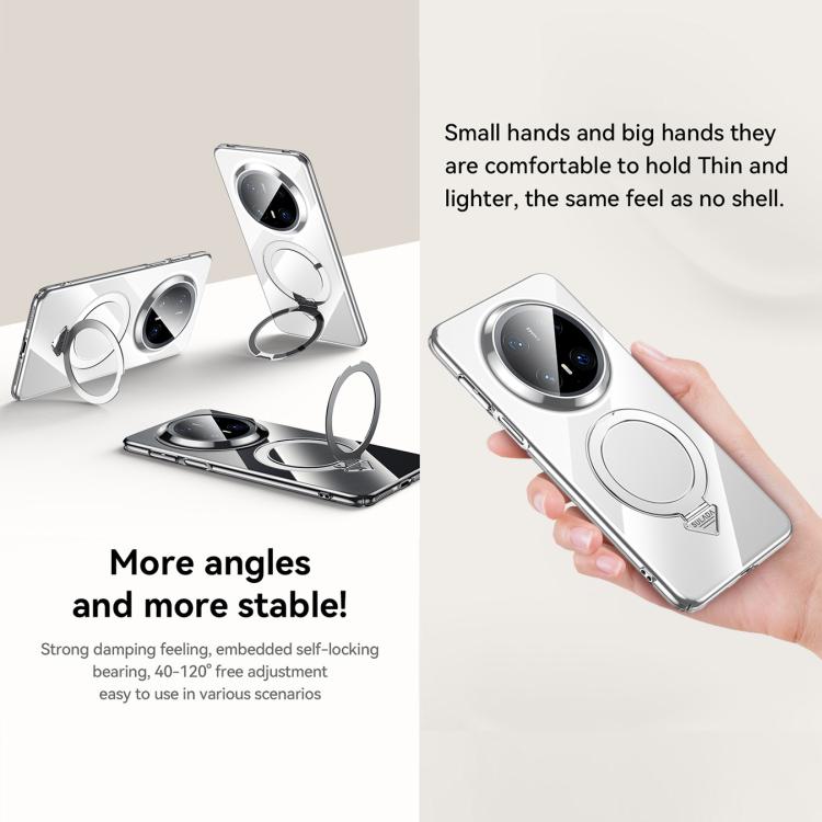 For Huawei Mate 70 Pro SULADA Electroplated Transparent MagSafe Holder Phone Case