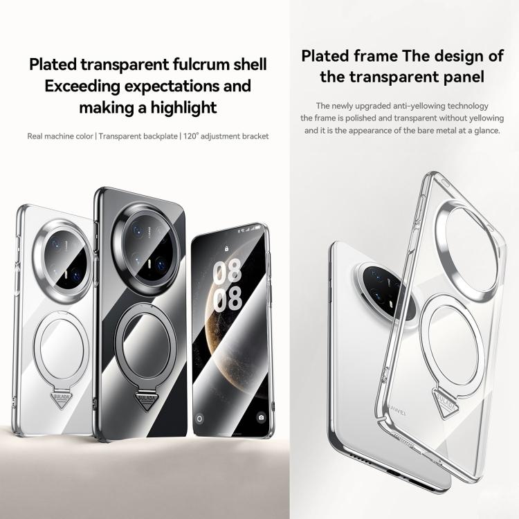 For Huawei Mate 70 Pro SULADA Electroplated Transparent MagSafe Holder Phone Case