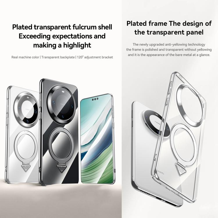 For Huawei Mate 60 Pro SULADA Electroplated Transparent MagSafe Holder Phone Case