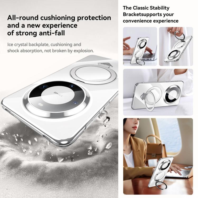 For Huawei Mate 60 Pro SULADA Electroplated Transparent MagSafe Holder Phone Case