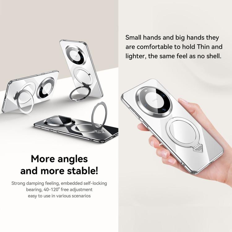 For Huawei Mate 60 SULADA Electroplated Transparent MagSafe Holder Phone Case