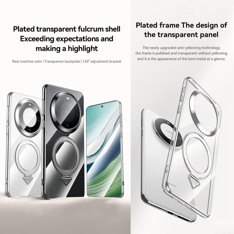 For Huawei Mate 60 SULADA Electroplated Transparent MagSafe Holder Phone Case