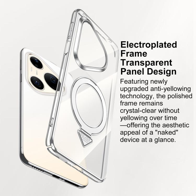 For Huawei Pura 90 Pro Max 5G SULADA Electroplated Transparent MagSafe Holder Phone Case