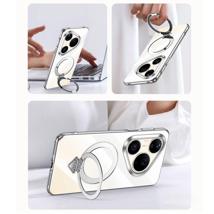 For Huawei Pura 90 Pro Max 5G SULADA Electroplated Transparent MagSafe Holder Phone Case