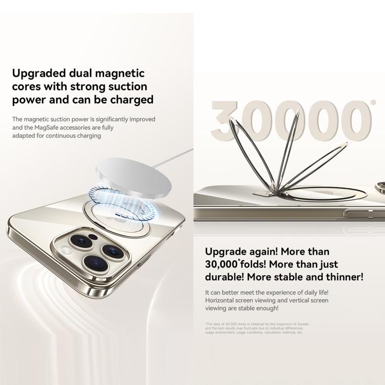 For iPhone 15 SULADA Electroplated Transparent MagSafe Holder Phone Case