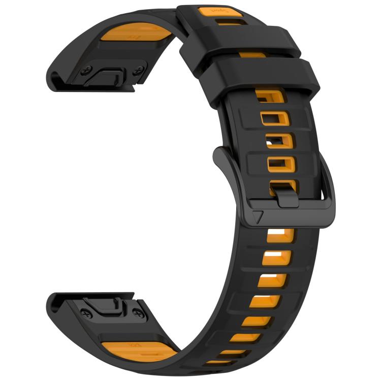 For Garmin 22mm xDfind Dual Color Quick Release Steel Buckle Silicone Watch Band