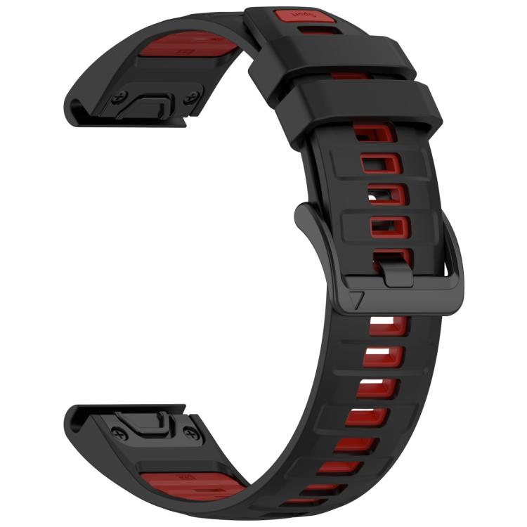 For Garmin 22mm xDfind Dual Color Quick Release Steel Buckle Silicone Watch Band