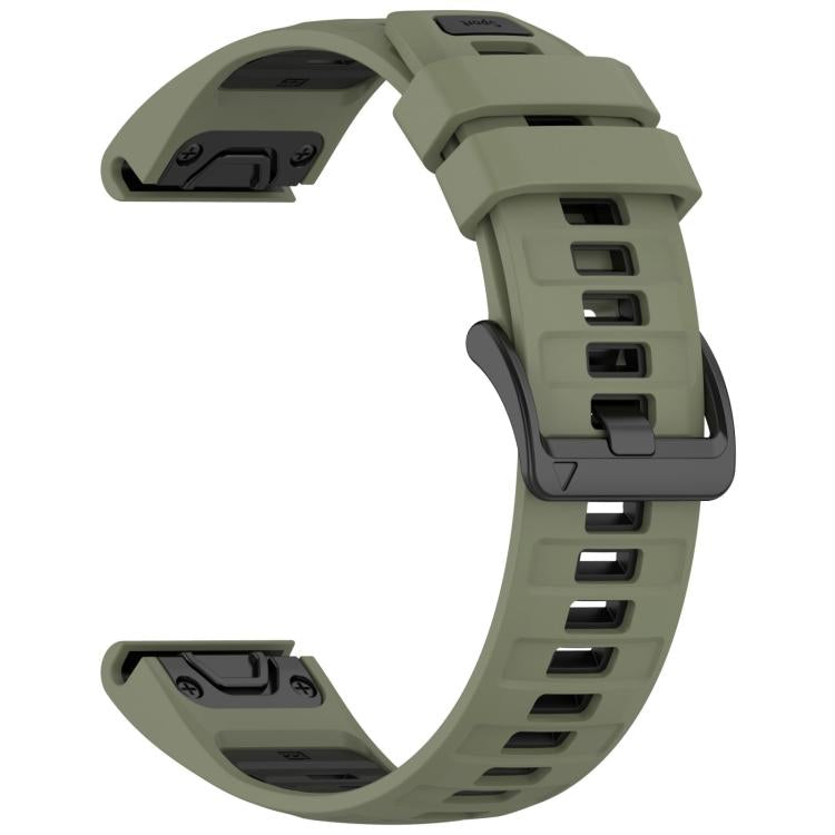 For Garmin 22mm xDfind Dual Color Quick Release Steel Buckle Silicone Watch Band