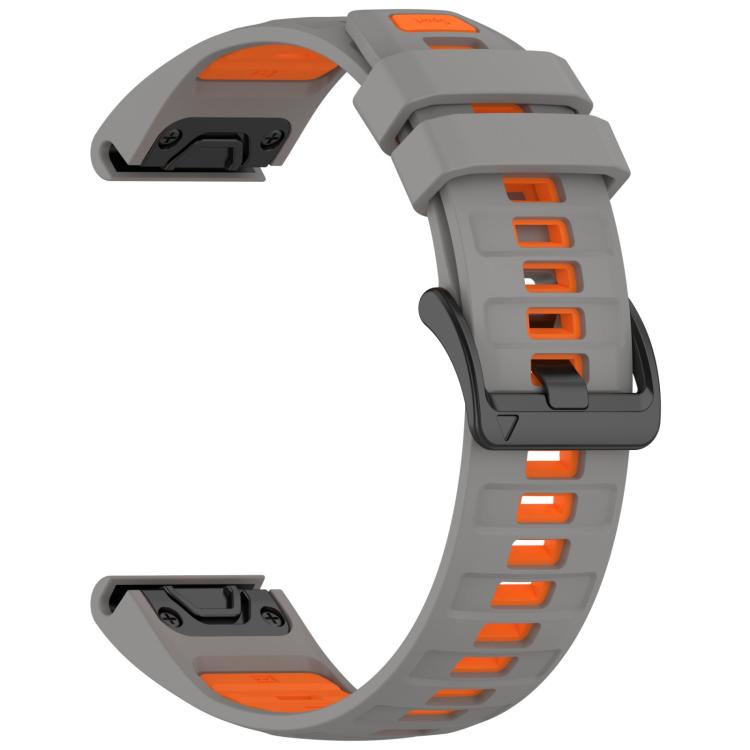 For Garmin 22mm xDfind Dual Color Quick Release Steel Buckle Silicone Watch Band