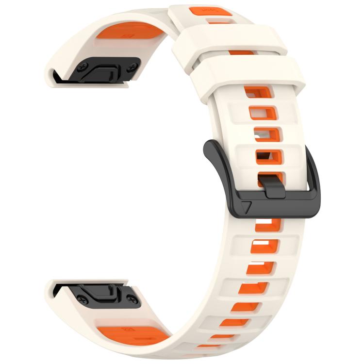 For Garmin 22mm xDfind Dual Color Quick Release Steel Buckle Silicone Watch Band