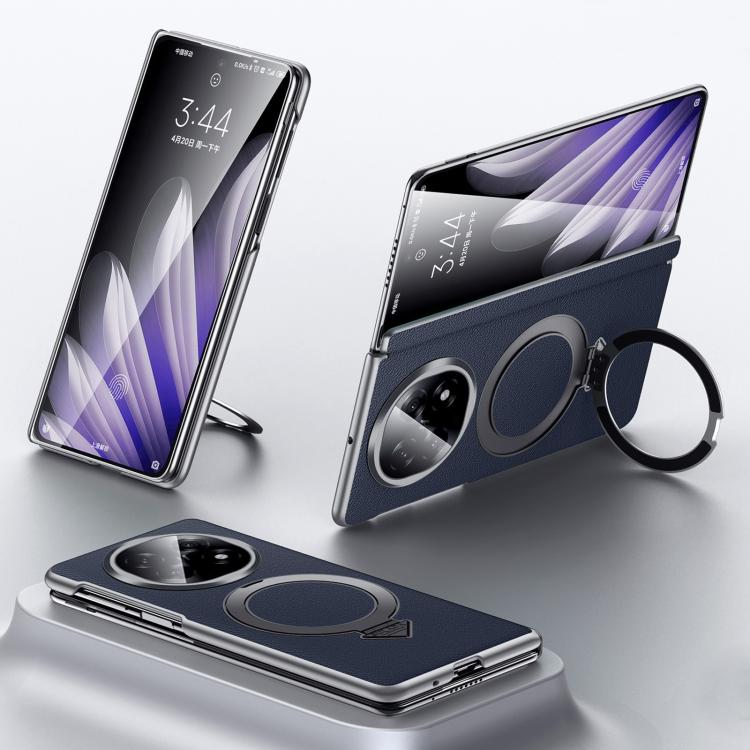 For OPPO Find N5 SULADA Top Grain Leather MagSafe Magnetic Holder Phone Case